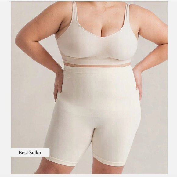 NWT Shapermint Empeturea [ M/L‎ ] High-Waisted Shaper Shorts in Beige #6165 - Picture 1 of 11